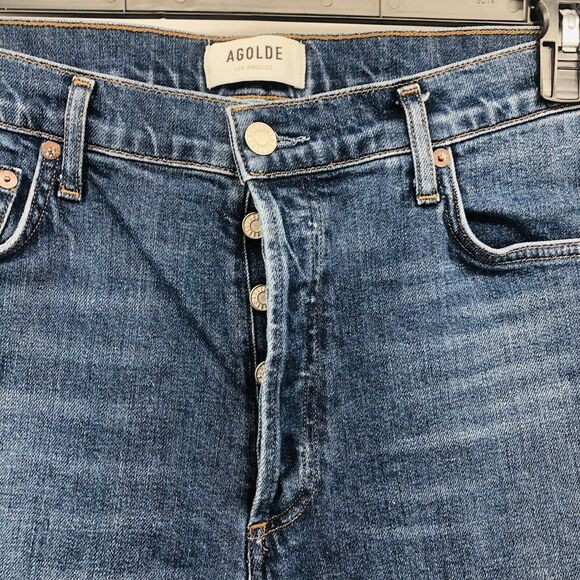 Agolde Jeans Women’s 30 Nico High Rise Slim Fit Button Fly Denim Medium Wash - Picture 2 of 9